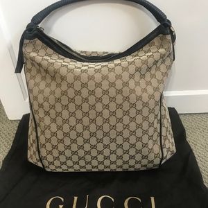 GUCCI Canvas Tote Bag - Black/Brown
